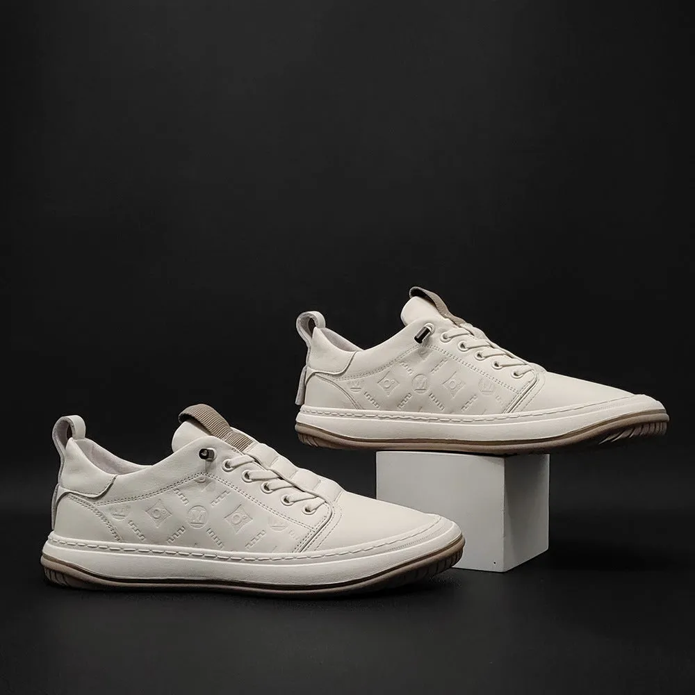 Men Minimalist Leather Flat Soft Casual Shoes