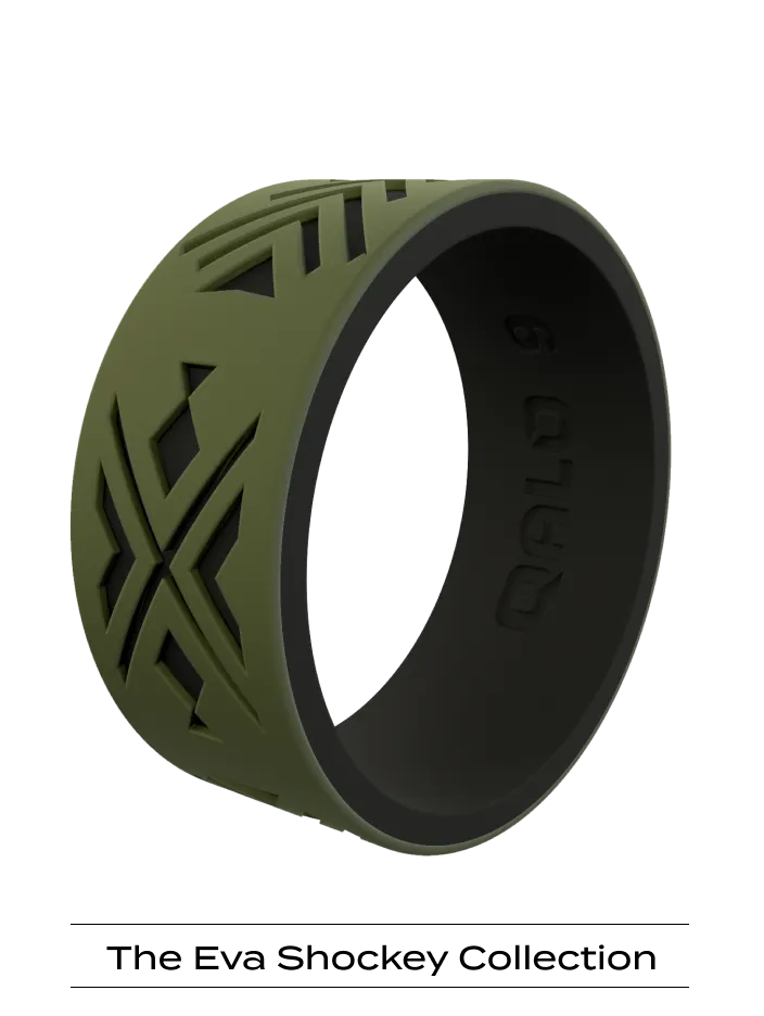 Men's Strata Arrowhead and Fish Silicone Ring