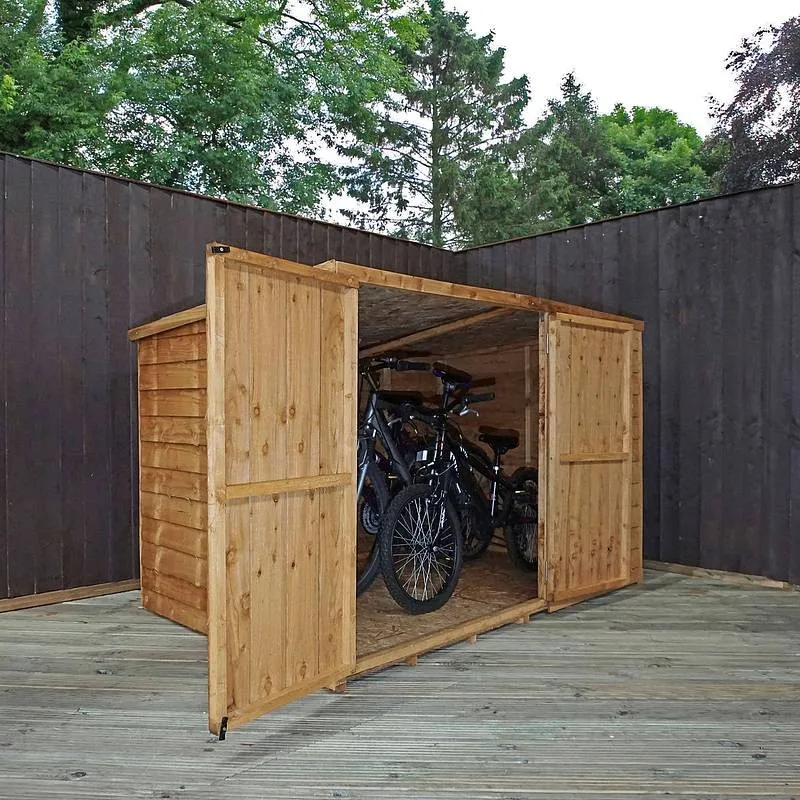 Mercia Garden Storage 4' 1" x 6' 4" Pent Bike Store - Budget Dip Treated Overlap