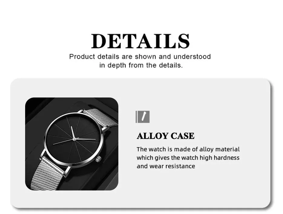 Minimalist Mesh: Quartz Watch