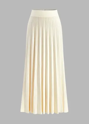Minimalist Pleated Knit Skirt
