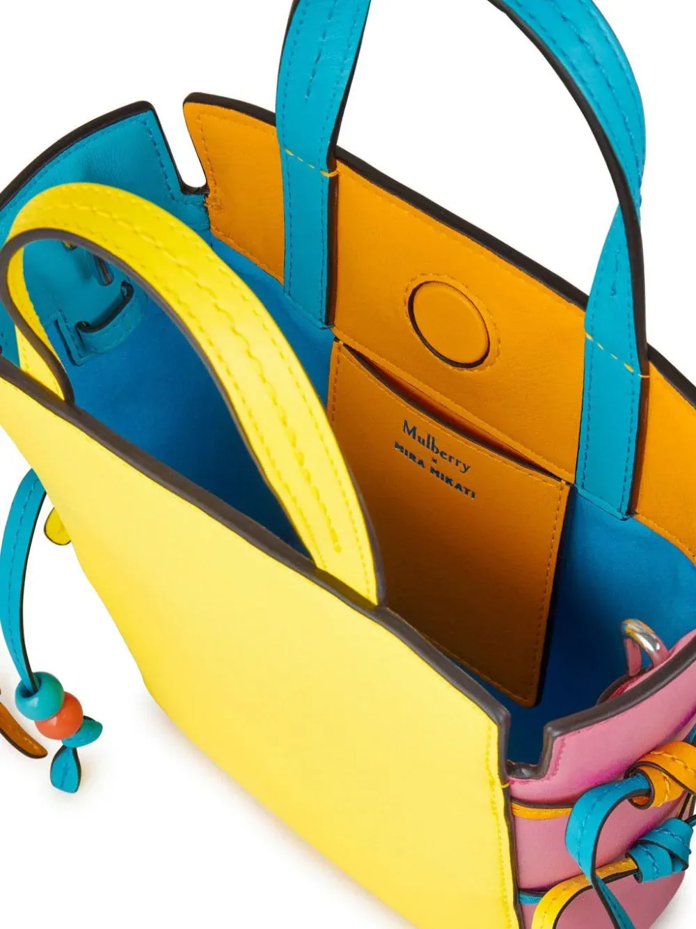 Mulberry X Mira Mikati Mini Clovelly Tote Multi Colour Smooth Flat Leather