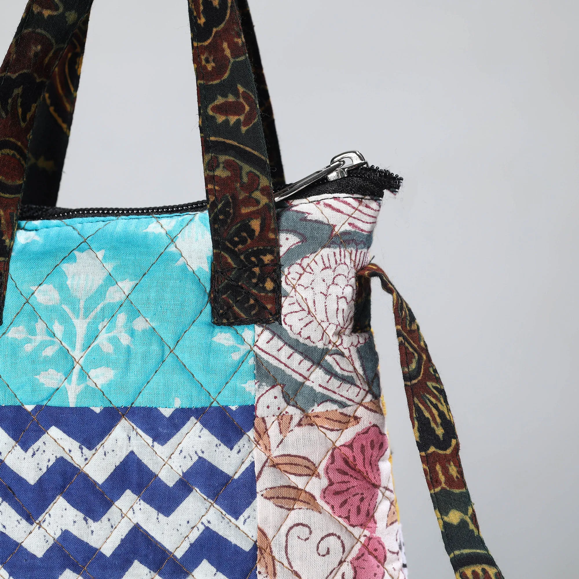 Multicolor - Handmade Quilted Cotton Patchwork Sling Bag 43