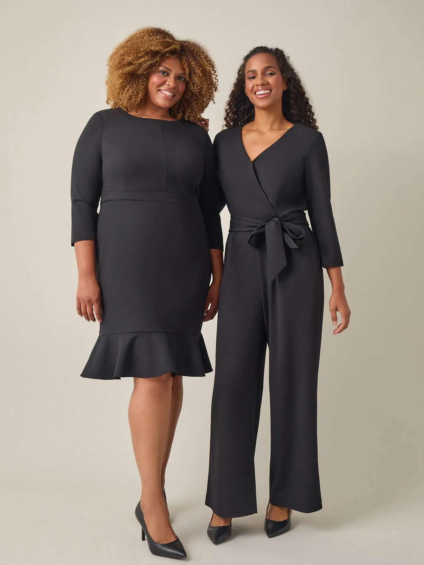 Plus Colorblock Ruffle Hem Dress, Black