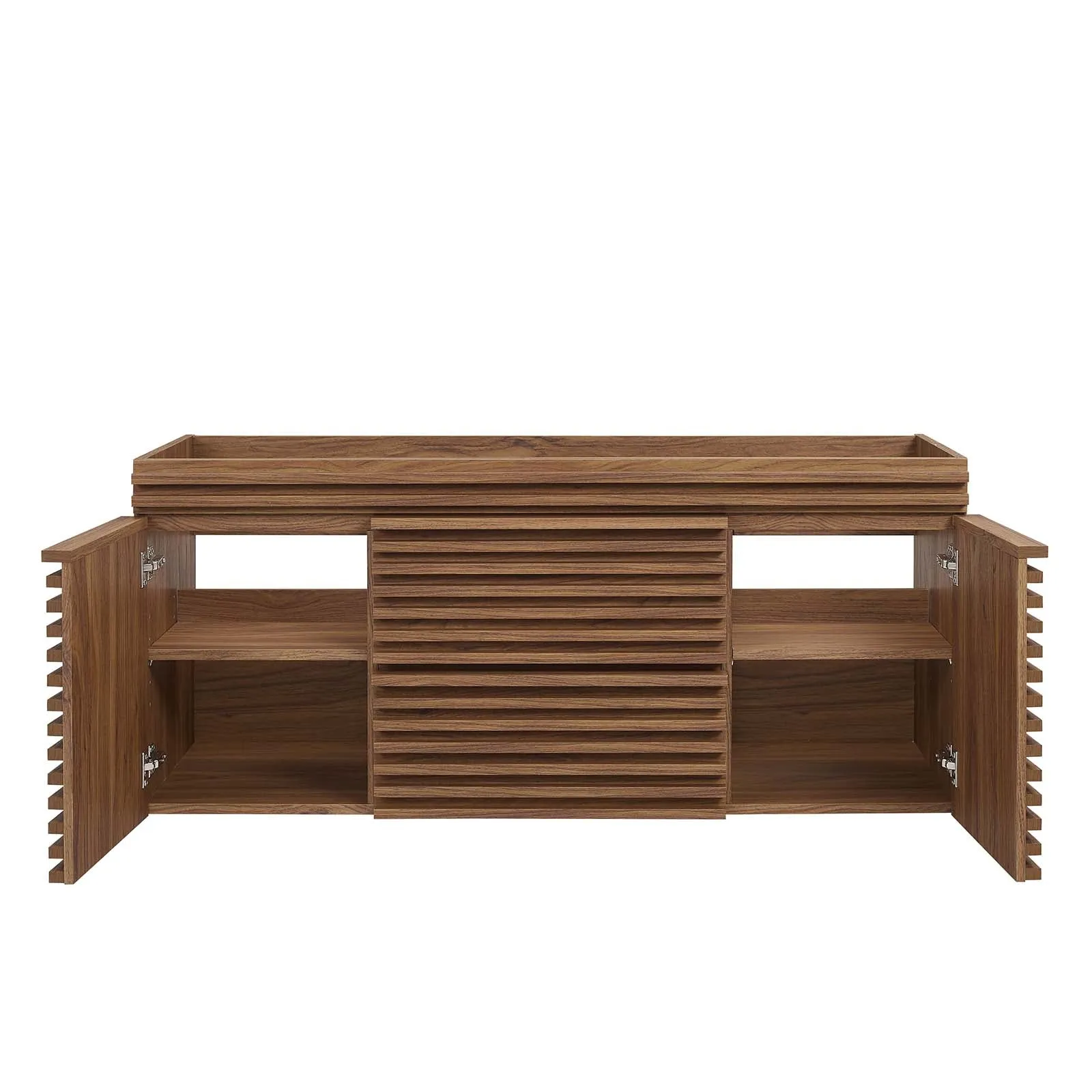 Render 48" Single Sink Compatible (Not Included) Bathroom Vanity Cabinet Walnut EEI-5866-WAL