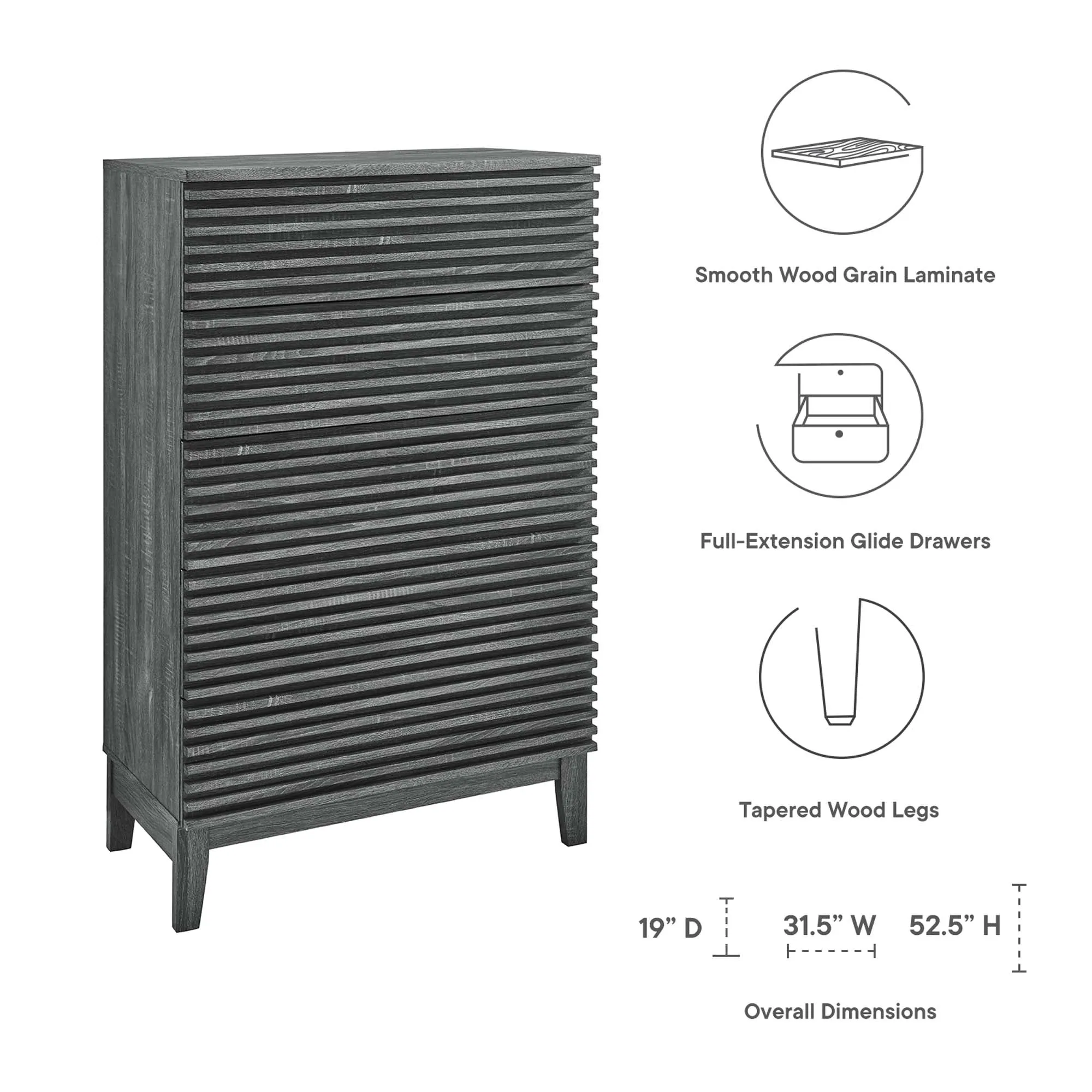 Render 5-Drawer Dresser Chest by Modway