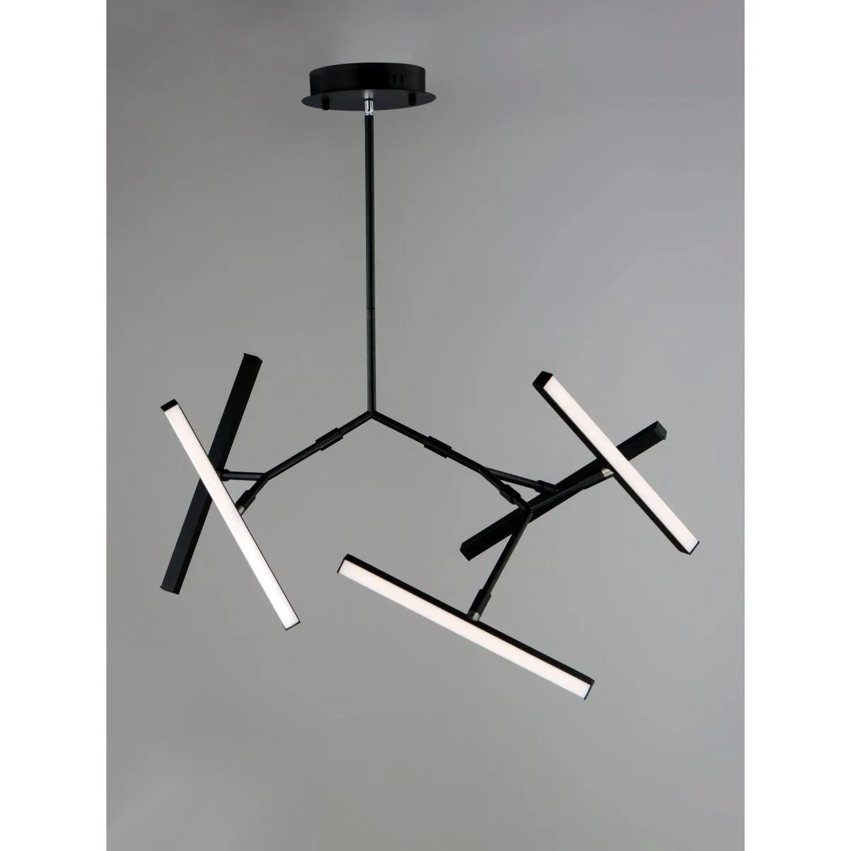 Robotica 27 in. 5 Lights LED Pendant Light Black Finish