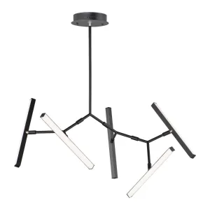 Robotica 27 in. 5 Lights LED Pendant Light Black Finish