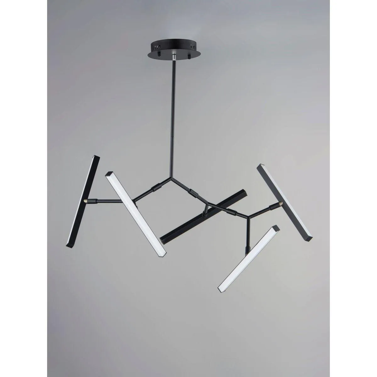 Robotica 27 in. 5 Lights LED Pendant Light Black Finish