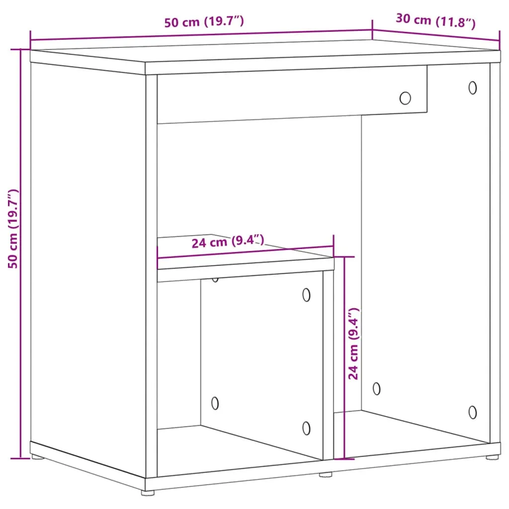 Side Tables 2 pcs White 50x30x50 cm Engineered Wood