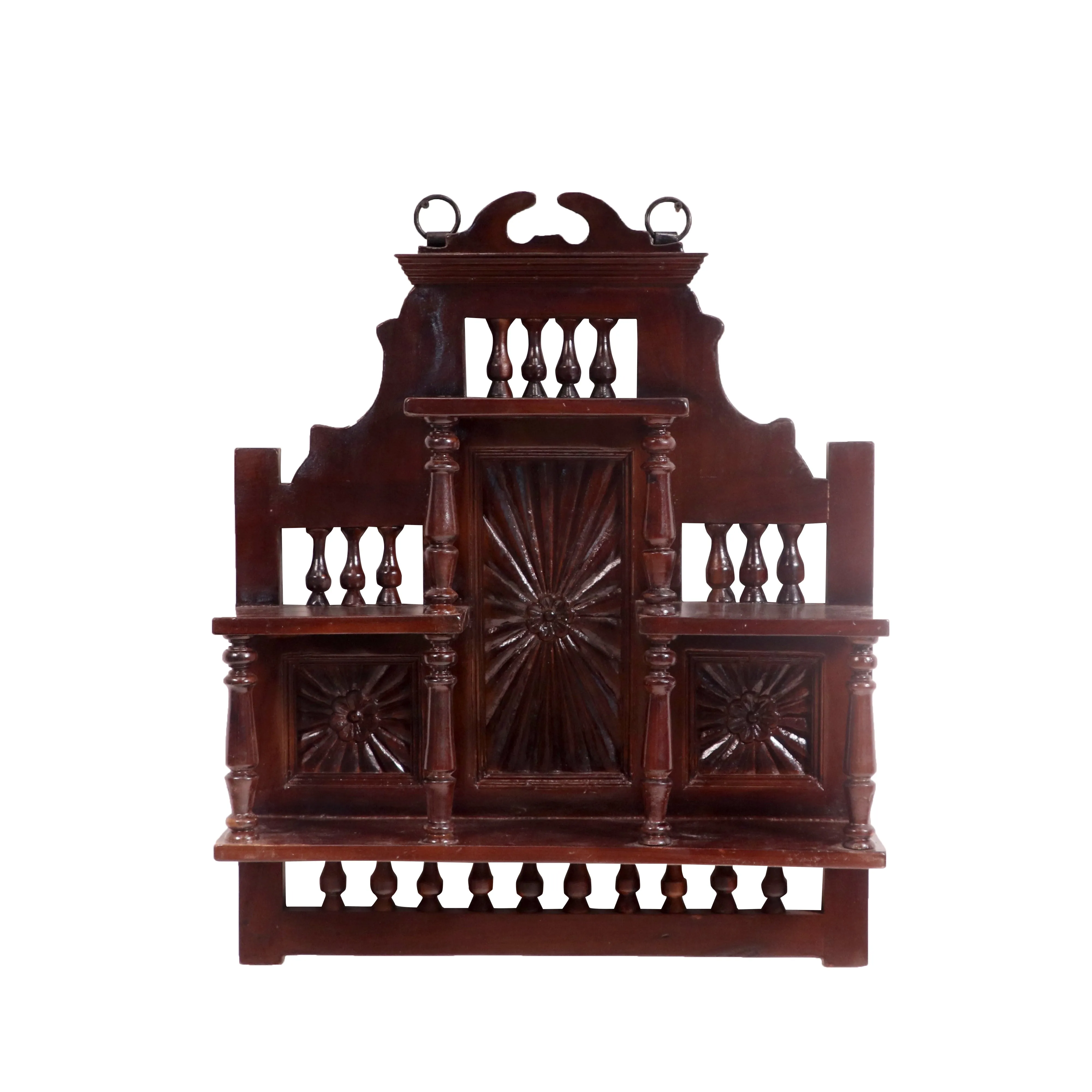 Solid wood carved wooden wall rack concept