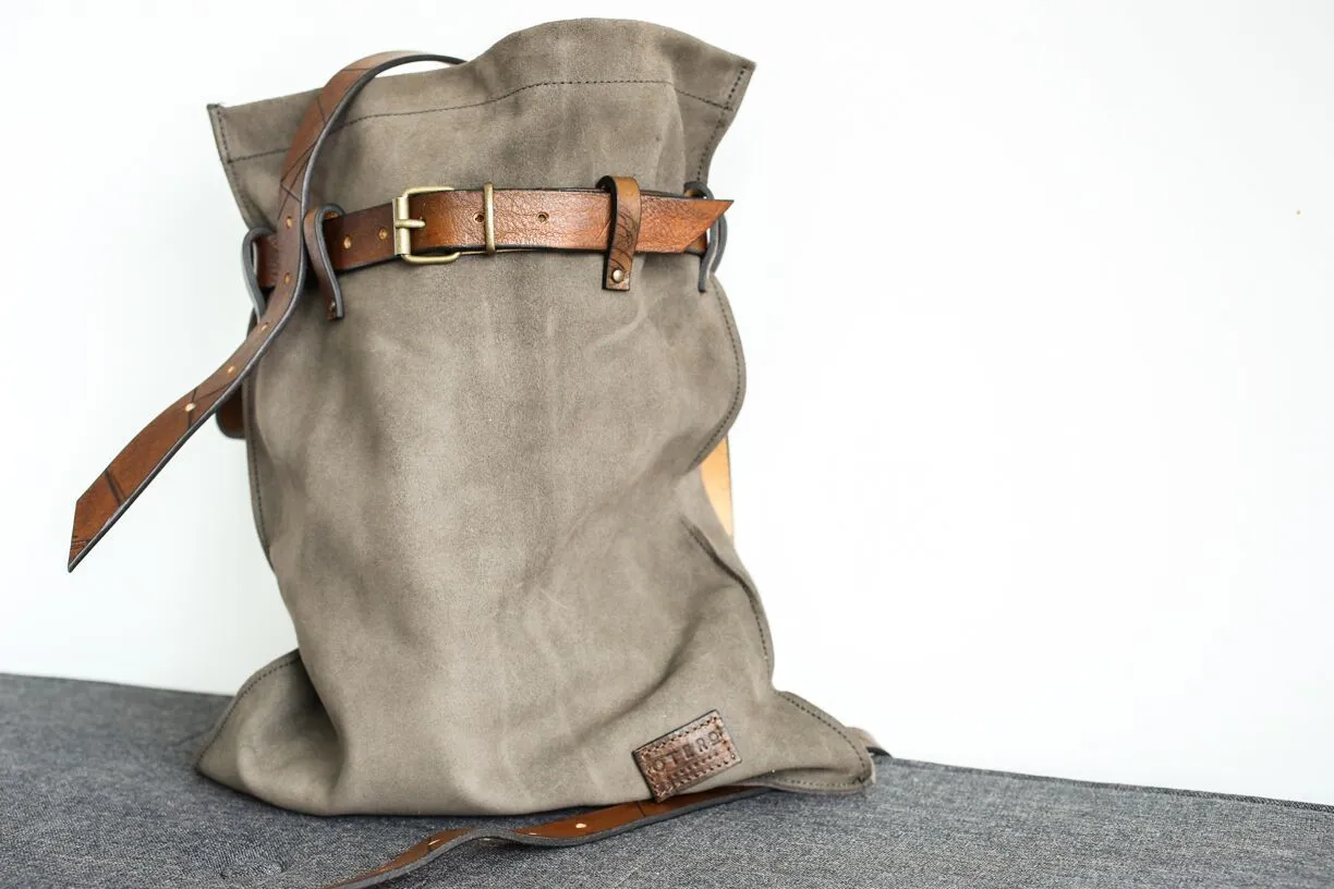 Suede Belted City Backpack