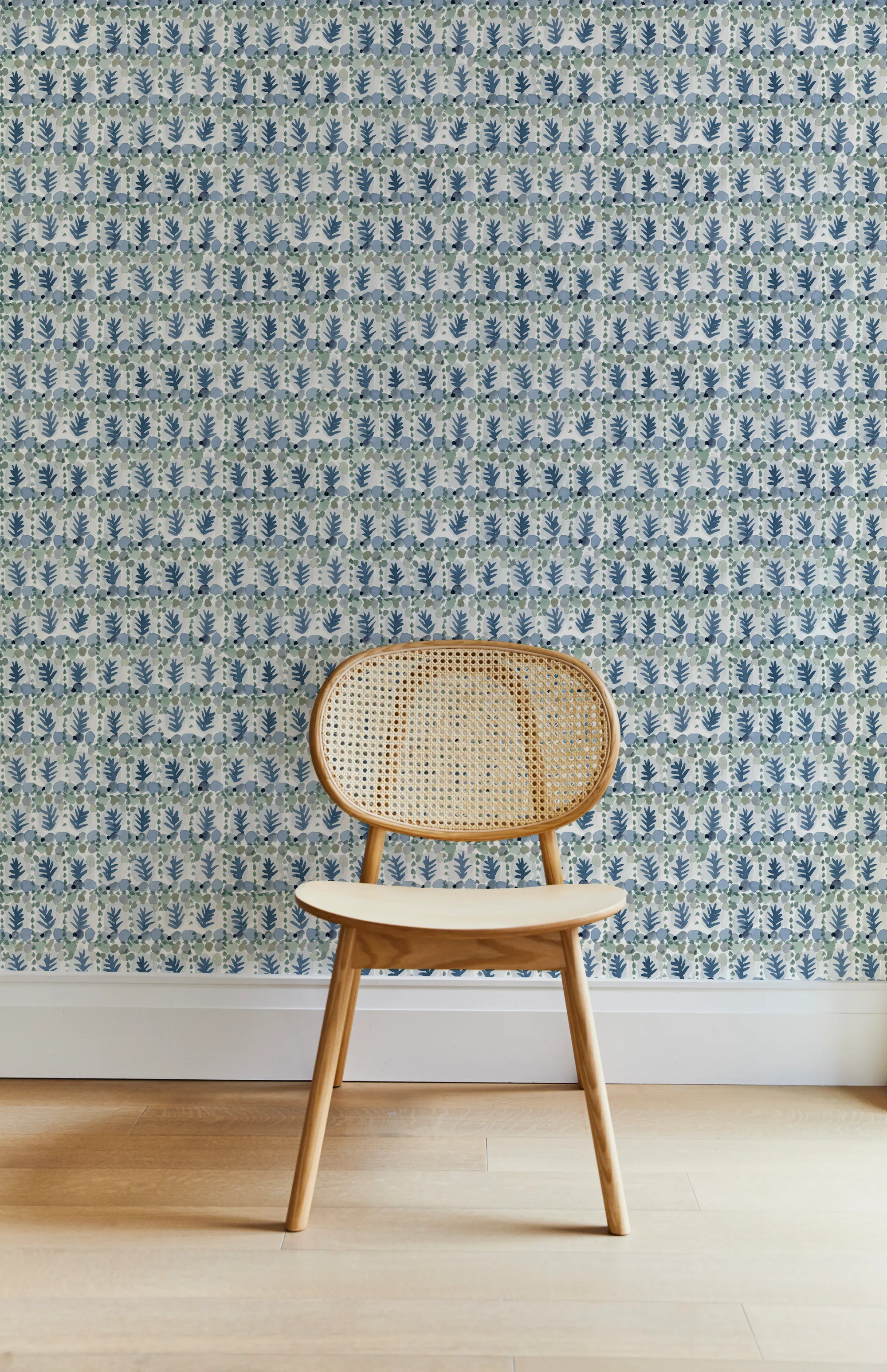 Tree Grove Wallpaper in Blues